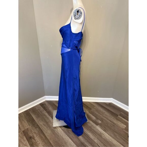 NWT CHRISTOPHER ESBER Mesh Panel Silk Maxi Dress - Picture 8 of 11